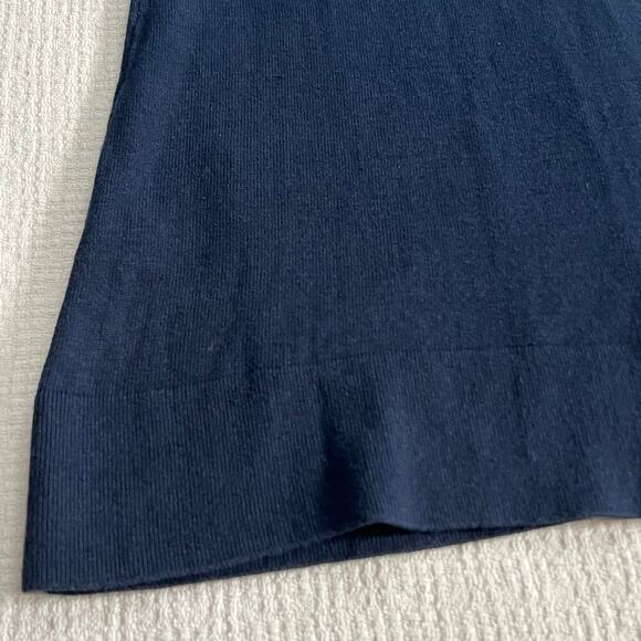 Chadwicks of Boston Knit Vest Cardigan Medium Button Up w/ Pockets Navy Blue - Picture 6 of 9